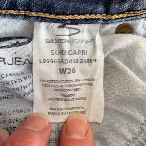 Silver Jeans Suki Capri Sz 26 - Picture 5 of 8